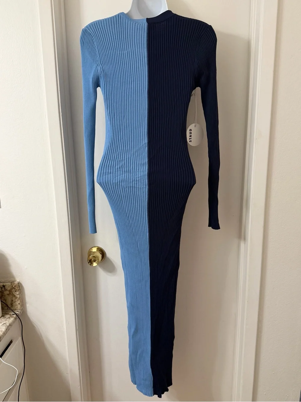 STAUD Shoko Sweater Dress in Navy Sky - Picture 5 of 6